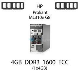 Pamięć RAM 4GB DDR3 dedykowana do serwera HP ProLiant ML310e G8, ECC UDIMM, 1600MHz, 2Rx8