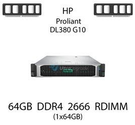 Pamięć RAM 64GB DDR4 dedykowana do serwera HP ProLiant DL380 G10, RDIMM, 2666MHz, 1.2V, 4Rx4