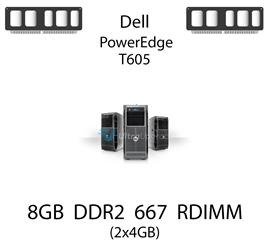 Pamięć RAM 8GB (2x4GB) DDR2 dedykowana do serwera Dell PowerEdge T605, RDIMM, 667MHz, 1.8V, 2Rx4