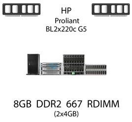 Pamięć RAM 8GB (2x4GB) DDR2 dedykowana do serwera HP ProLiant BL2x220c G5, RDIMM, 667MHz, 1.8V, 2Rx4