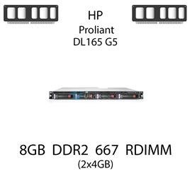 Pamięć RAM 8GB (2x4GB) DDR2 dedykowana do serwera HP ProLiant DL165 G5, RDIMM, 667MHz, 1.8V, 2Rx4