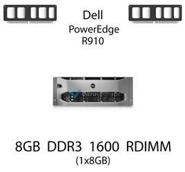 Pamięć RAM 8GB DDR3 dedykowana do serwera Dell PowerEdge R910, RDIMM, 1600MHz, 1.35V