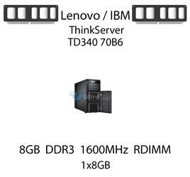 Pamięć RAM 8GB DDR3 dedykowana do serwera Lenovo / IBM ThinkServer TD340 70B6, RDIMM, 1600MHz, 1.35V, 2Rx4 - 90Y3109