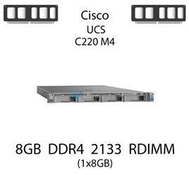 Pamięć RAM 8GB DDR4 dedykowana do serwera Cisco UCS C220 M4, RDIMM, 2133MHz, 1.2V, 1Rx4