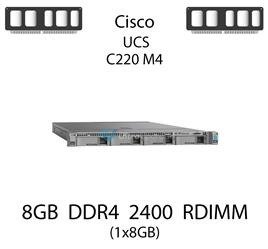 Pamięć RAM 8GB DDR4 dedykowana do serwera Cisco UCS C220 M4, RDIMM, 2400MHz, 1.2V, 1Rx4