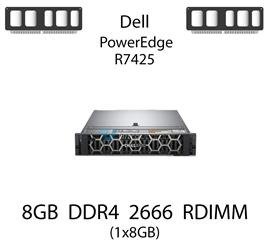 Pamięć RAM 8GB DDR4 dedykowana do serwera Dell PowerEdge R7425, RDIMM, 2666MHz, 1.2V