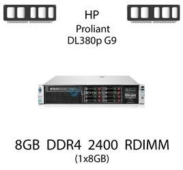 Pamięć RAM 8GB DDR4 dedykowana do serwera HP ProLiant DL380p G9, RDIMM, 2400MHz, 1.2V, 1Rx4