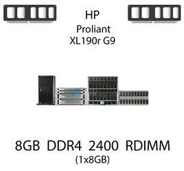 Pamięć RAM 8GB DDR4 dedykowana do serwera HP ProLiant XL190r G9, RDIMM, 2400MHz, 1.2V, 1Rx4